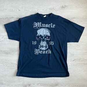 1995 Muscle Beach Black Graphic T-Shirt